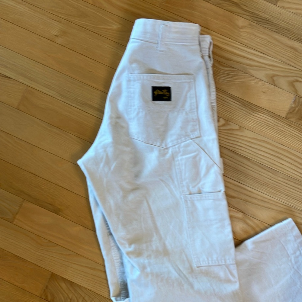 Stan Ray White Carpenter Pants with Back Patch Logo/ REPOSH